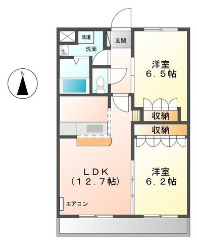 ASPIRE Ⅵ 202号室 間取り
