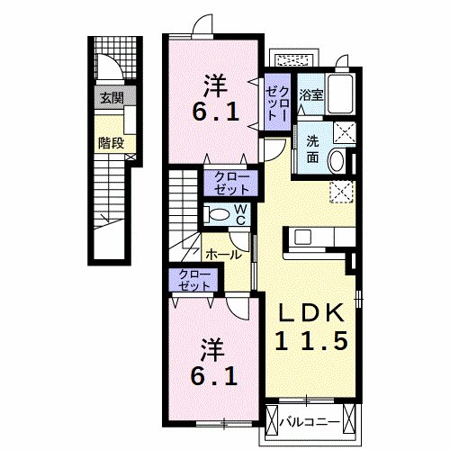 エアリーヒルⅠ 201号室 間取り