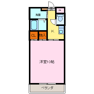 パル平和 207号室 間取り