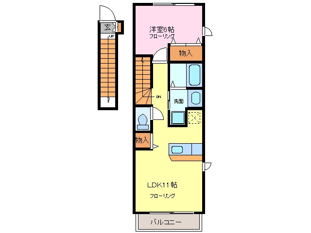 Villa原松  206号室 間取り