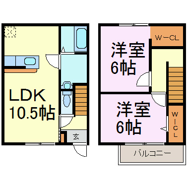 WING 106号室 間取り