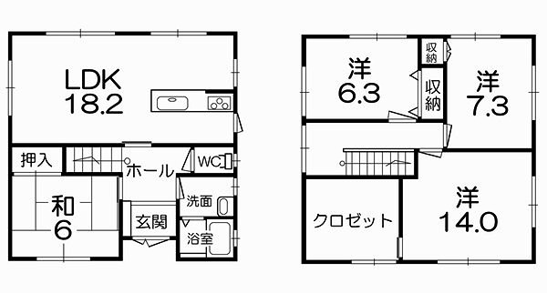 八日市5丁目貸家 間取り