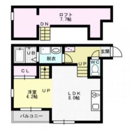 クレストコート福大前～ネット無料～ 間取り