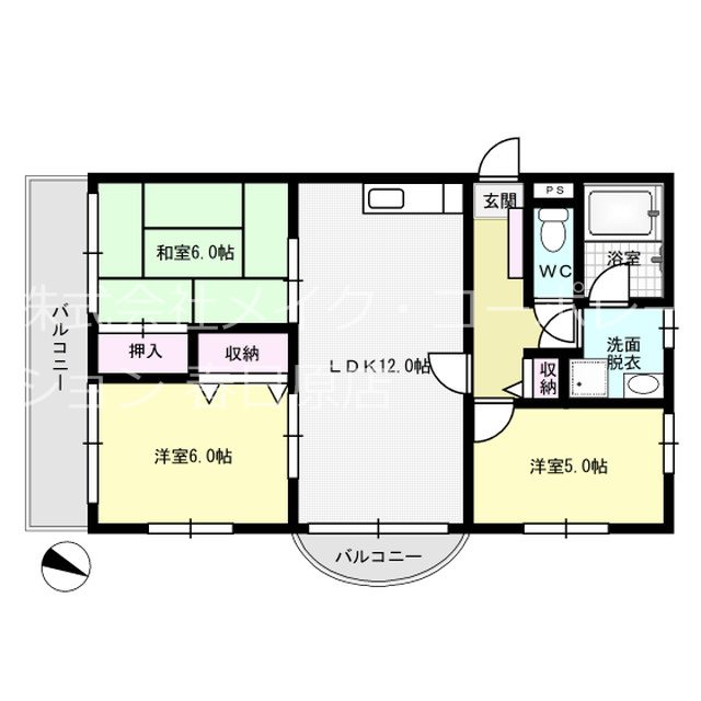 エレガンスクローバー 303号室 間取り