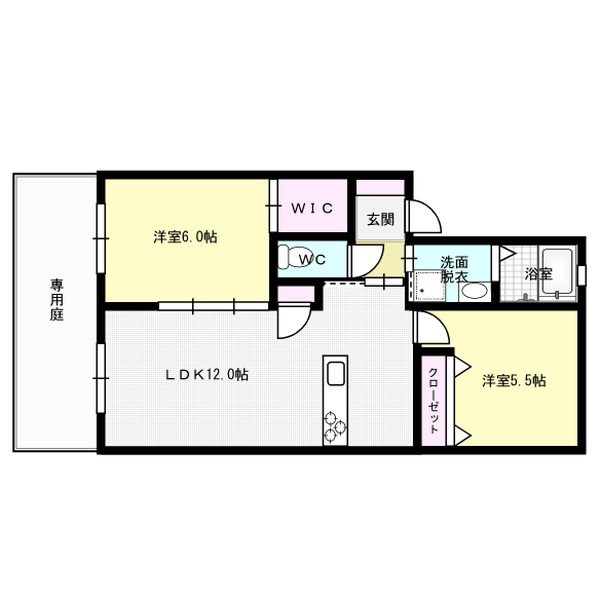 クレストリバー 103号室 間取り