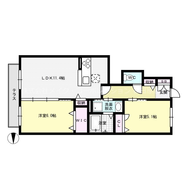 シャーメゾンウィステリア 103号室 間取り