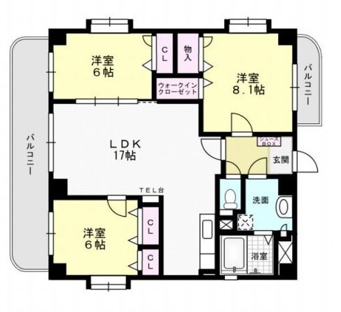 リバーサイド弥生 間取り