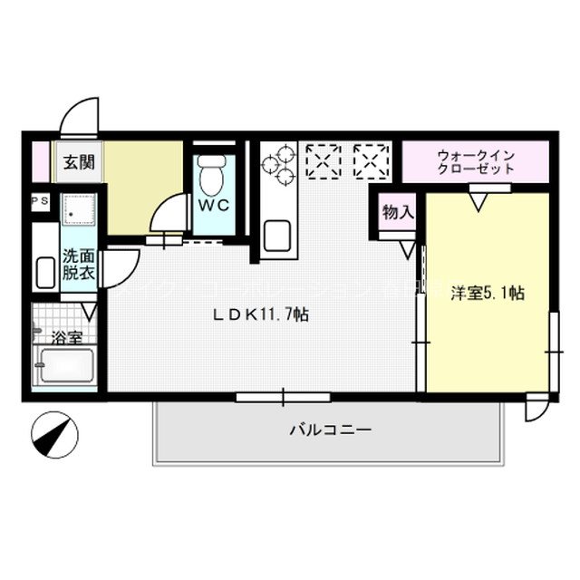 フォレストヒルズ春日原 102号室 間取り