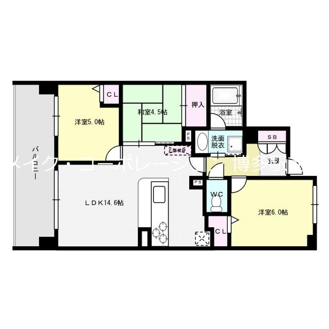 アウルステージアン・シオ博多駅南 間取り