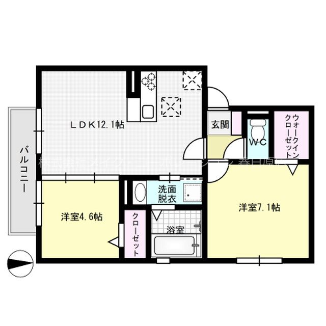 D-roomひかり 201号室 間取り
