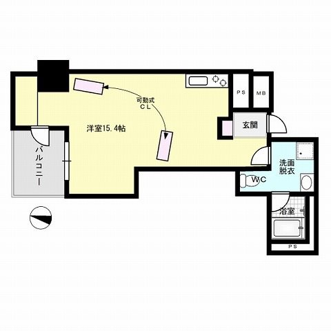 レジディア西新【Ｄタイプ】 間取り