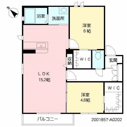 クレストコート 202号室 間取り