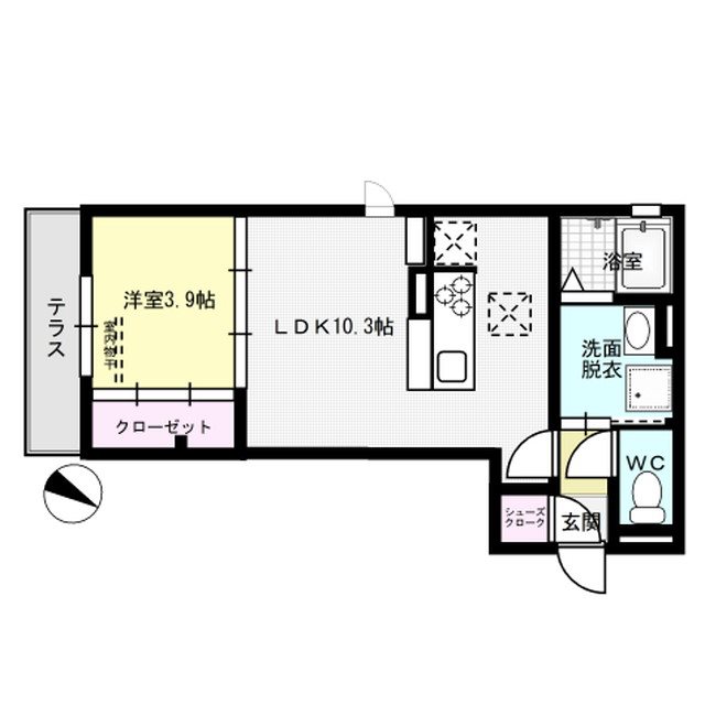 D-room下大利駅前 102号室 間取り