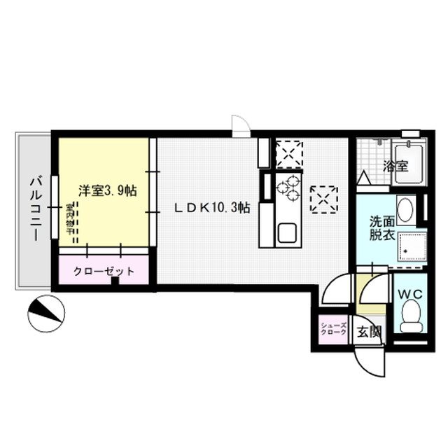 D-room下大利駅前 202号室 間取り
