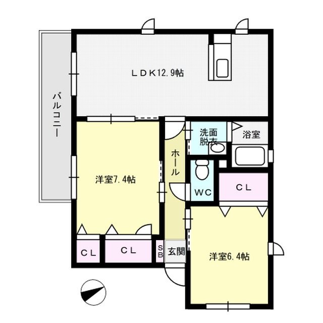 メゾンオリヴィエA棟 201号室 間取り