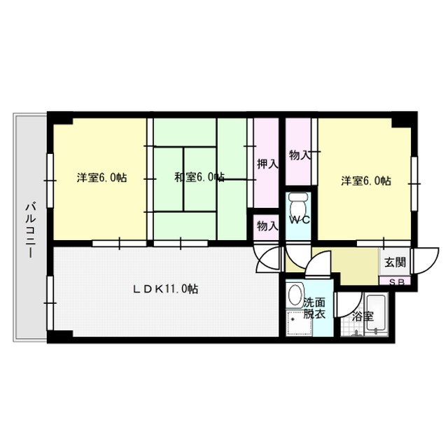 グレイスビルNo7 705号室 間取り