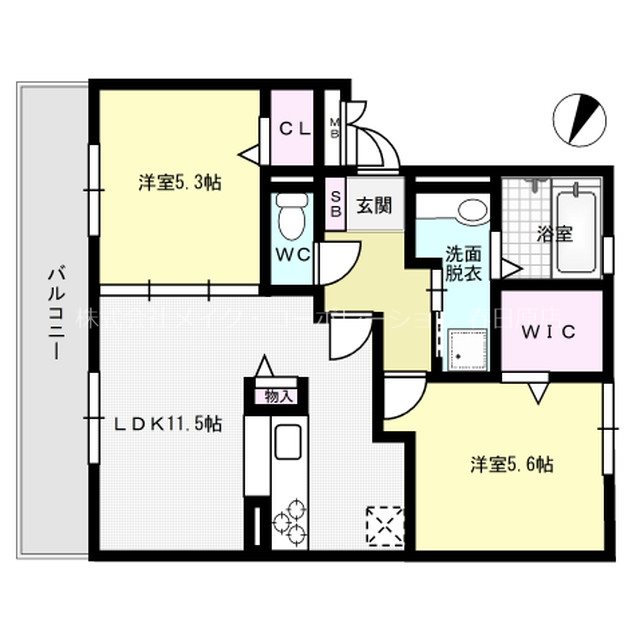 優水C棟 303号室 間取り