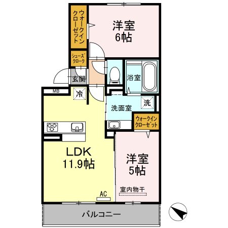 D-roomパークサイド吉塚  303号室 間取り