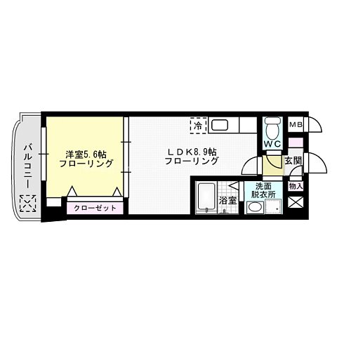 グローリア・ミオ・大野城 602号室 間取り