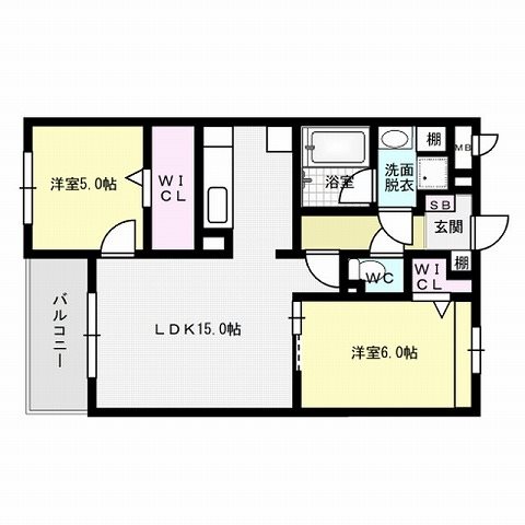 ソルファ姪浜駅南～ネット無料～ 間取り
