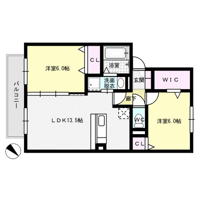 ロイヤルブルーA棟  203号室 間取り