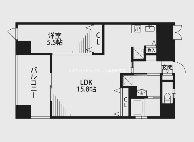 ロールベール博多駅前 間取り