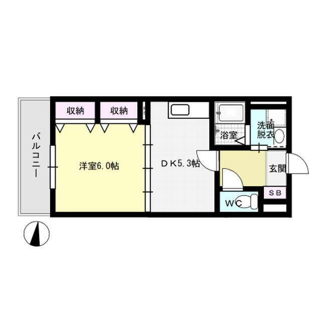 さくらマンション下大利 502号室 間取り