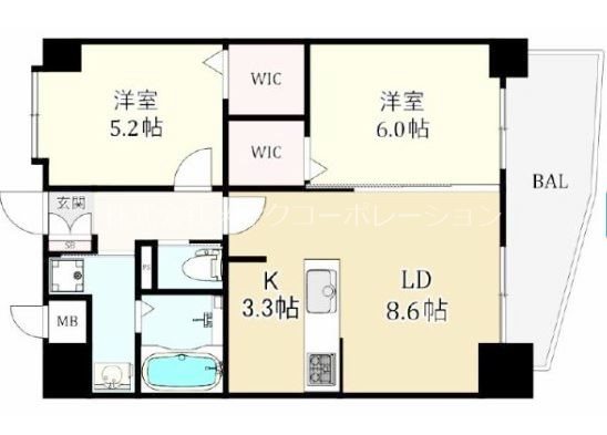 La・casa白金 1001号室 間取り
