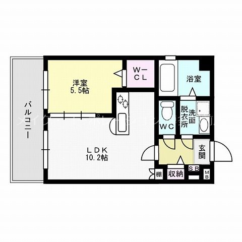 ヴェルフルール 401号室 間取り