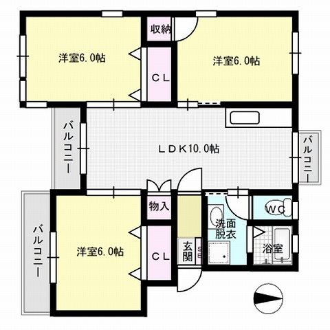 ホワイトハウス干隈 間取り