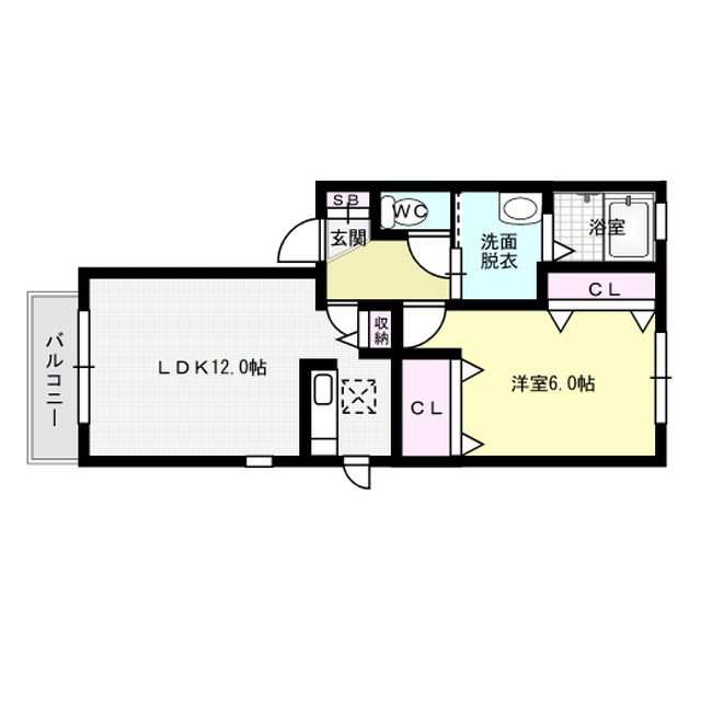 ルシェルブルー大城ⅡA棟 102号室 間取り