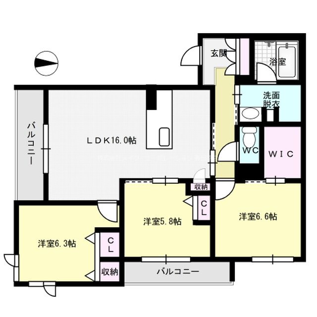 エクラシエ 202号室 間取り