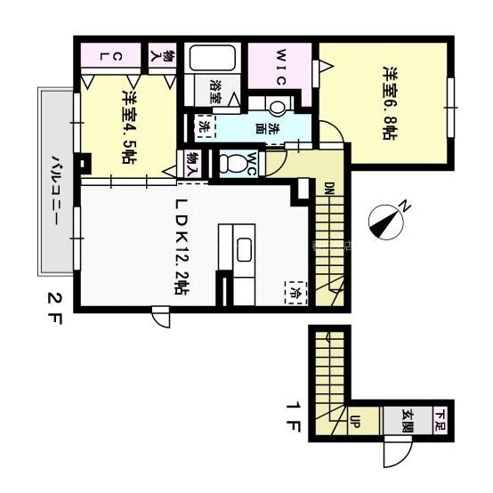 グランドールRS 201号室 間取り