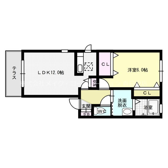 ルシェルブルー大城ⅡA棟 101号室 間取り