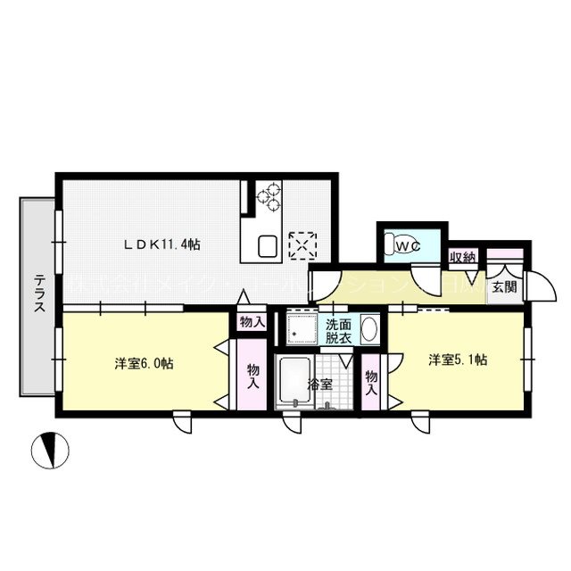 シャーメゾンウィステリア 106号室 間取り