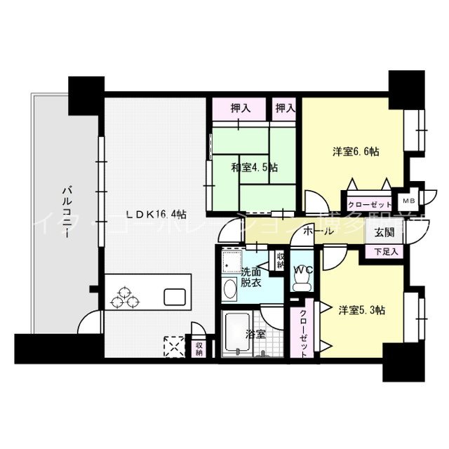 アメックス博多筑紫通り 間取り