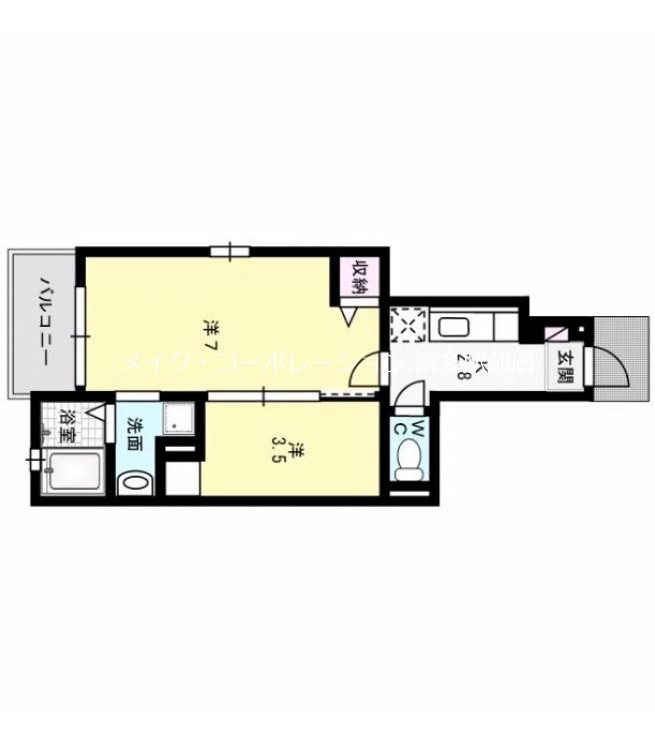 パークコート空港西Ｂ 間取り図