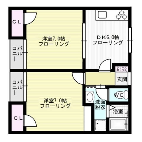 アーバンアローズ地行 間取り