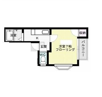 クレセント博多 203号室 間取り