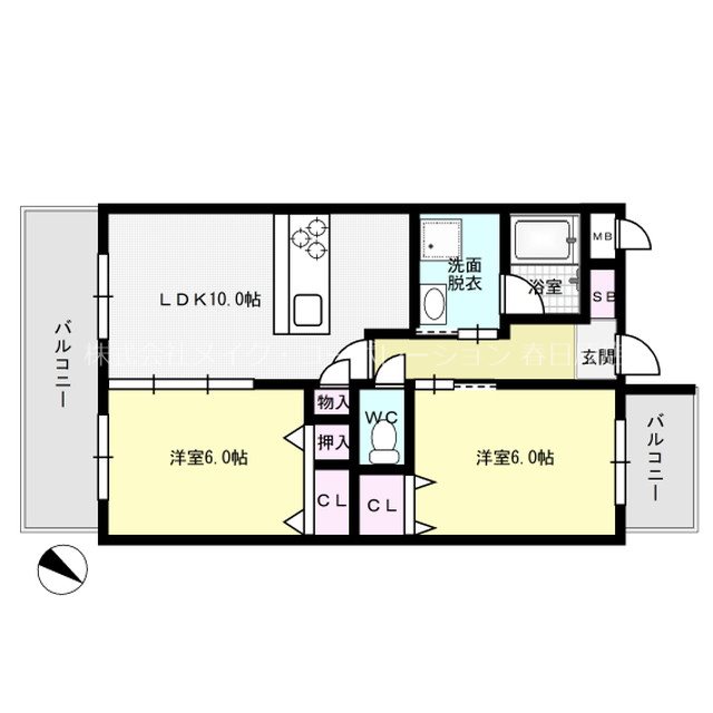 アンセスタ空港南 103号室 間取り