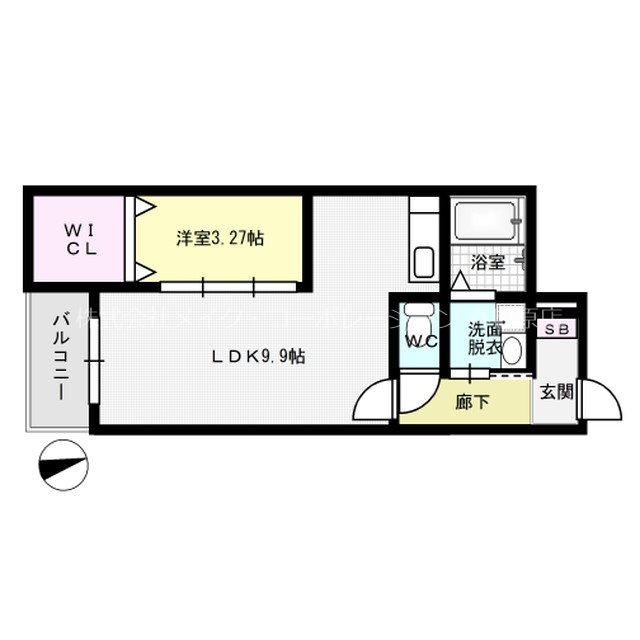 ホークヒルズ那珂川 303号室 間取り