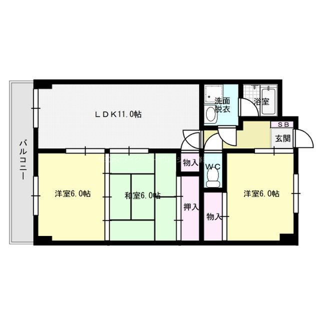グレイスビルNo7 501号室 間取り