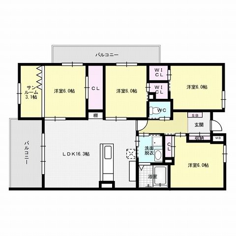 ル　パルテール城南 間取り