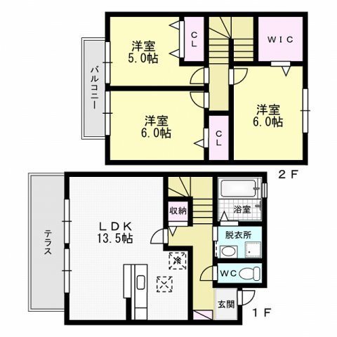 グローリアM　A棟【オール電化】 間取り