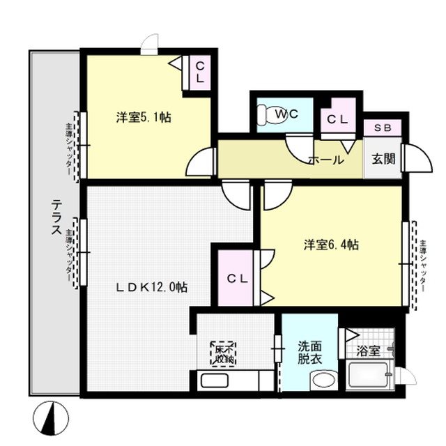 シャルム須玖南 102号室 間取り