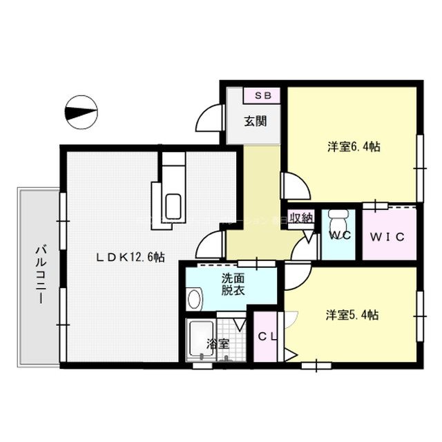 フローラルコートC棟 202号室 間取り
