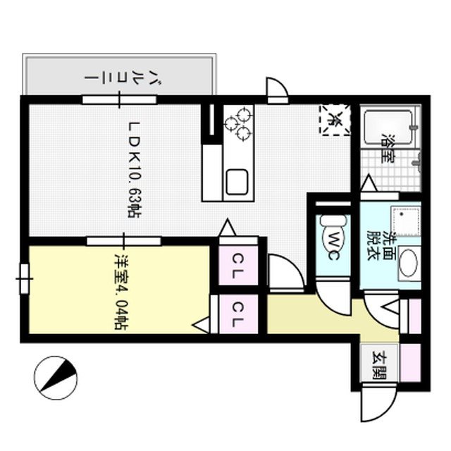 グレイスコート 102号室 間取り