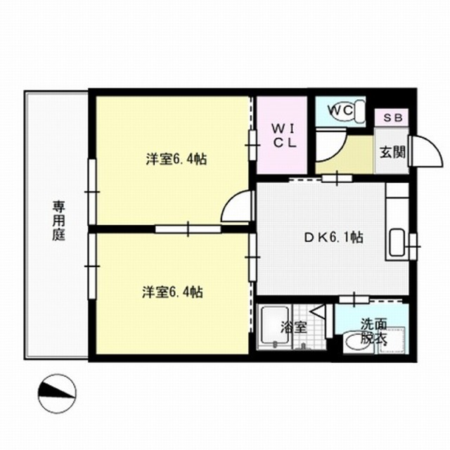 フルールＢ棟～ネット無料～ 間取り