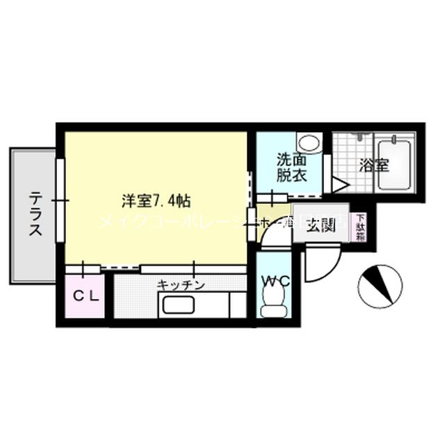 ON KASUGA 101号室 間取り