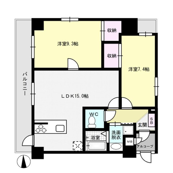 Lindre長丘 203号室 間取り